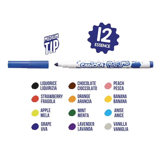 CARIOCA® Perfume 12 Scented Washable Felt Tip Pens Set